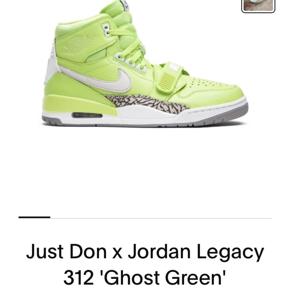 Just Don X Jordan legacy 312 ghost grn air jordans